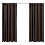 Cortinas Vidaxl Lino Mirando ganchos condenatorios 2 ST 140X175 CM Taupe