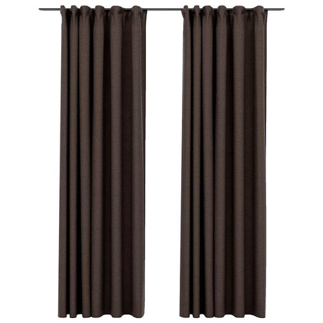 Vidaxl rideaux en lin Look Blackout Crochets 2 PCS 140x225 cm taupe