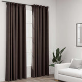 Vidaxl gardiner linned look blackout kroge 2 stk 140x225 cm taupe