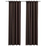 VidaXL Curtains Linen Look Damning Hooks 2 st 140x245 cm Taupe