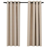 Vidaxl rideaux lin looks accablants 2 st 140x175 cm beige
