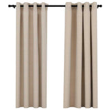 Vidaxl rideaux lin looks accablants 2 st 140x175 cm beige