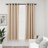 VidaXL Curtains Linen Look Damning Eyes 2 st 140x175 cm Beige