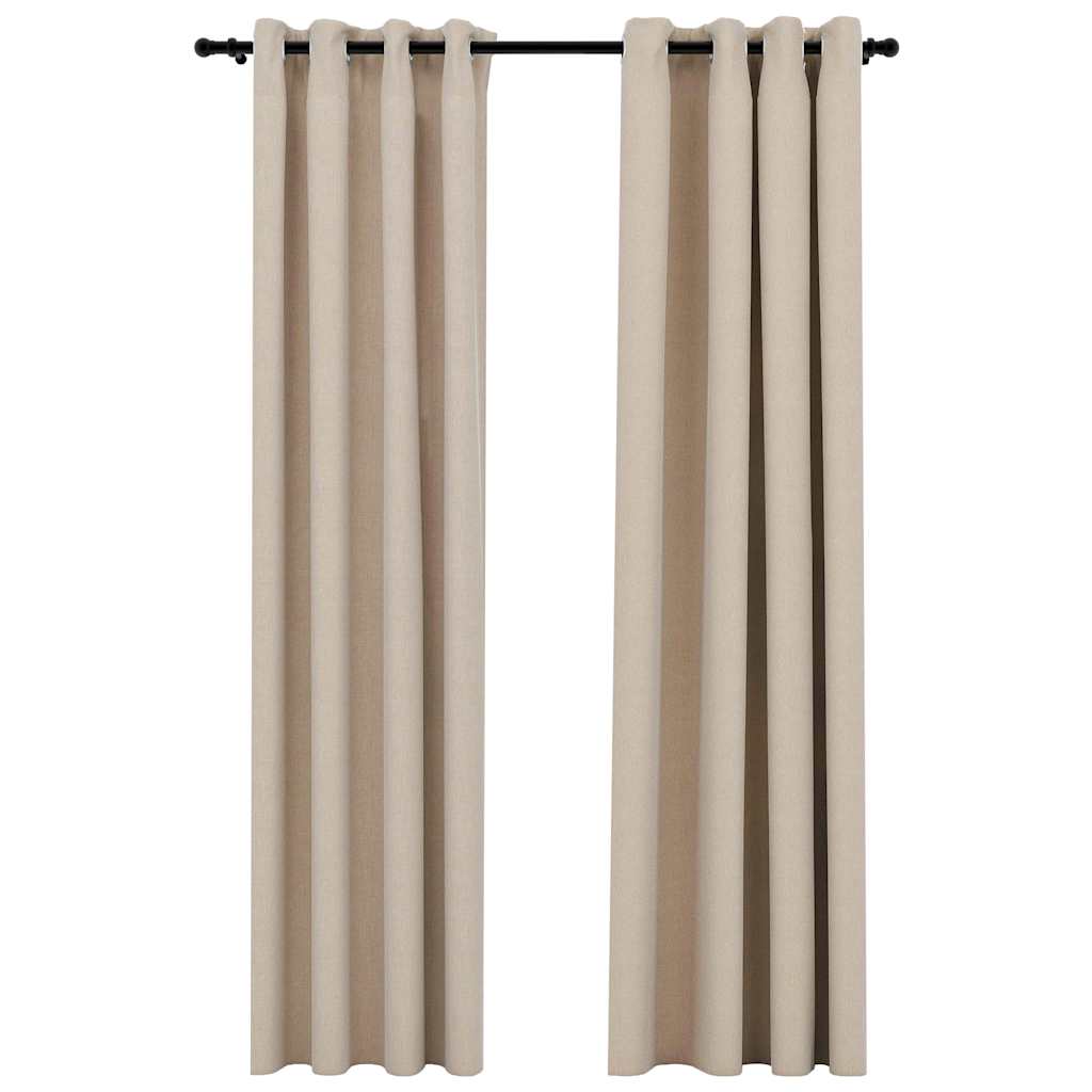 Vidaxl Curtains Linen vypadat zatraceně oči 2 st 140x225 cm beige