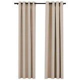 Bidaxl gardiner linne ser fördömande ögon 2 st 140x225 cm beige