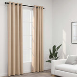 VidaXL Curtains Linen Look Damning Eyes 2 st 140x225 cm Beige