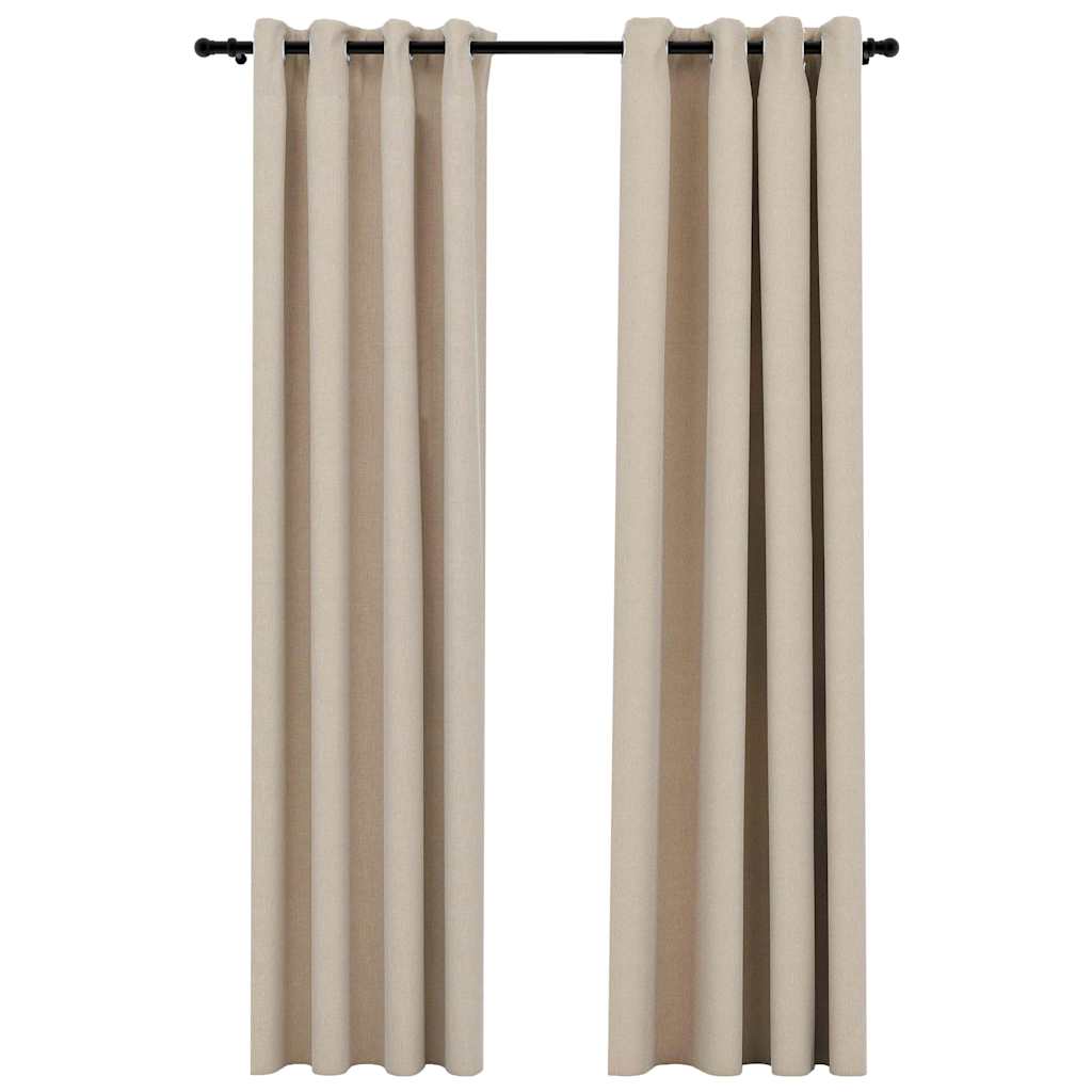 Vidaxl rideaux lin looks accablants 2 st 140x245 cm beige