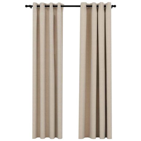 Vidaxl rideaux lin looks accablants 2 st 140x245 cm beige