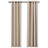 Vidaxl rideaux lin looks accablants 2 st 140x245 cm beige