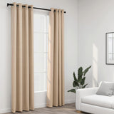 Tende vidaxl lino look occhi dannosi 2 st 140x245 cm beige