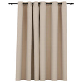 Vidaxl gardin linne ser fördömande ut med ögon 290x245 cm beige