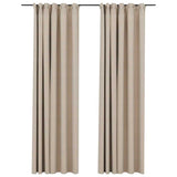 Vidaxl rideaux en lin Look Blackout Hooks 2 ST 140x225 cm beige