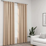 Vidaxl Curtains Linen vypadají zatracené háčky 2 st 140x245 cm beige