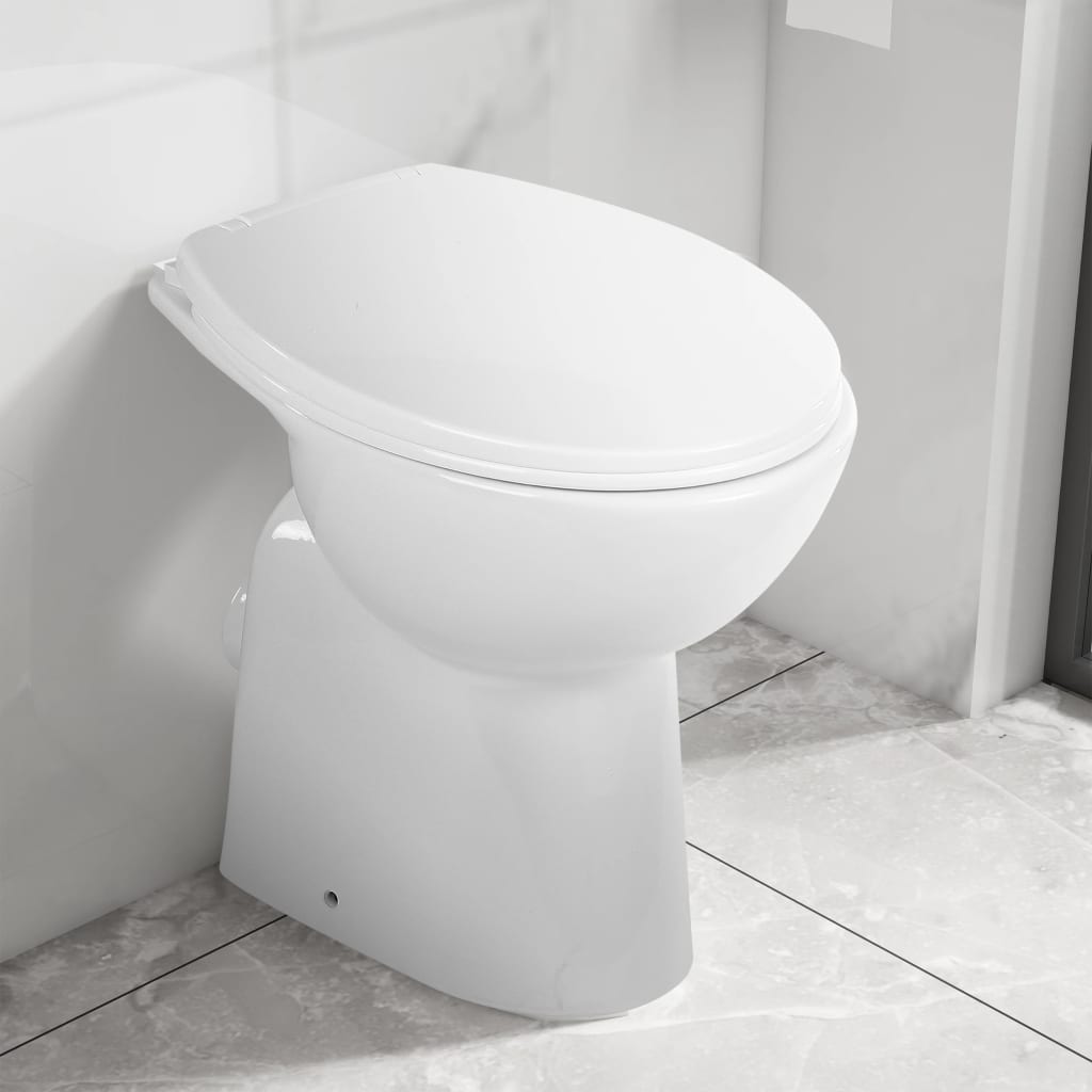 WC Vidaxl sollevato da 7 cm in ceramica in ceramica a bordo morbido