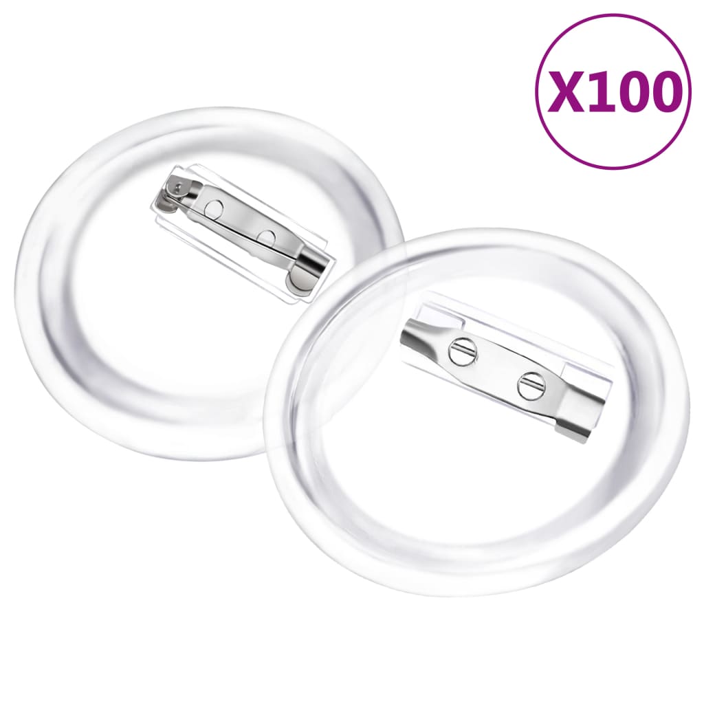 VidaXL Boutons avec épingles 100 pcs 37 mm acrylique
