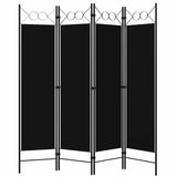 Vidaxl kamerscherm met 4 panelen 160x180 cm zwart