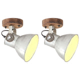 Vidaxl Wall loftslamper Industriel 2 st e27 20x25 cm sølvfarvet