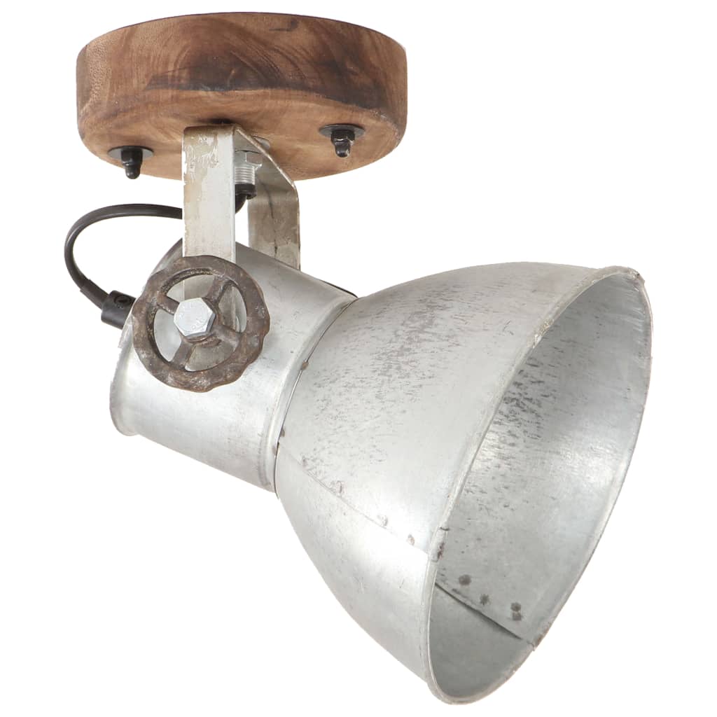 Vidaxl vegg taklamper industriell 2 st e27 20x25 cm sølvfarget