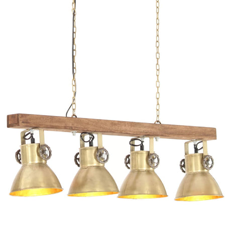 Vidaxl plafond lampe industrielle E27 Mangohout Brass -Colored