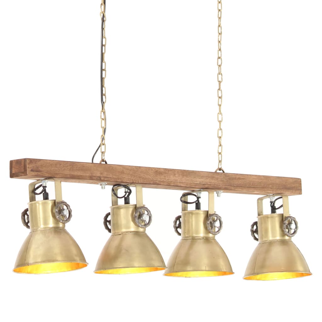 Vidaxl Ceiling Lamp Industrial E27 Mangohout brass -colored