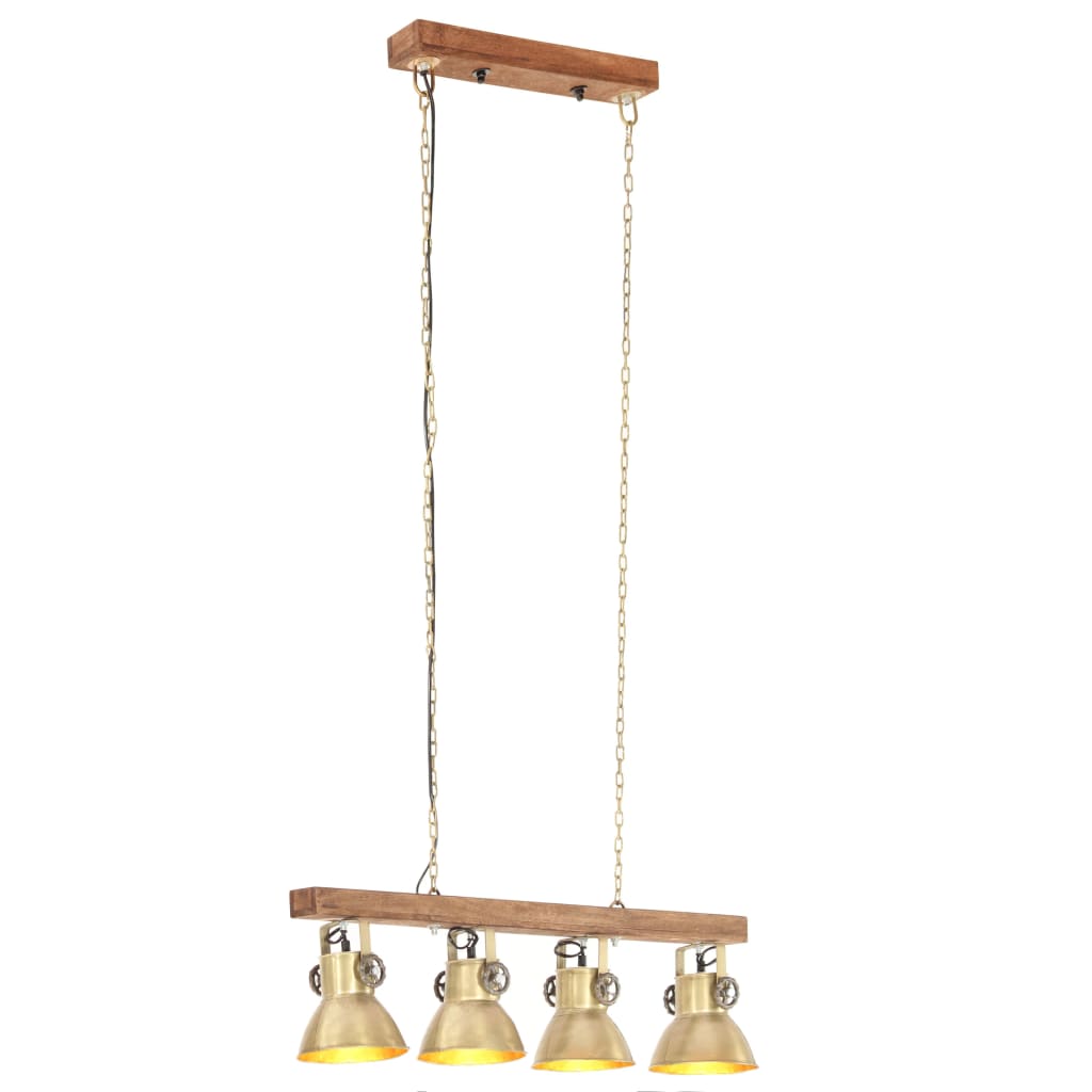 Vidaxl loftlampe Industriel E27 Mangohout Brass -farvet