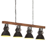 VidaXL plafonnier industriel E27 bois de manguier noir