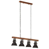 VidaXL plafonnier industriel E27 bois de manguier noir
