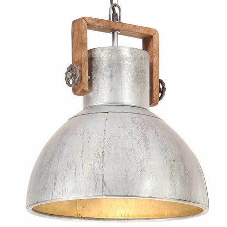 VidaXL Lampe suspendue industrielle ronde 25 W E27 40 cm couleur argent