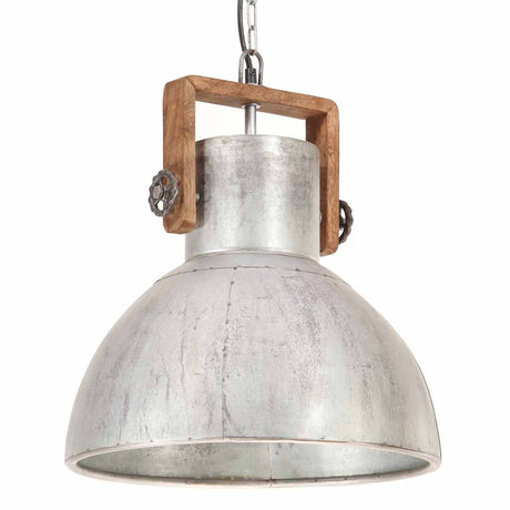 VidaXL Lampe suspendue industrielle ronde 25 W E27 40 cm couleur argent
