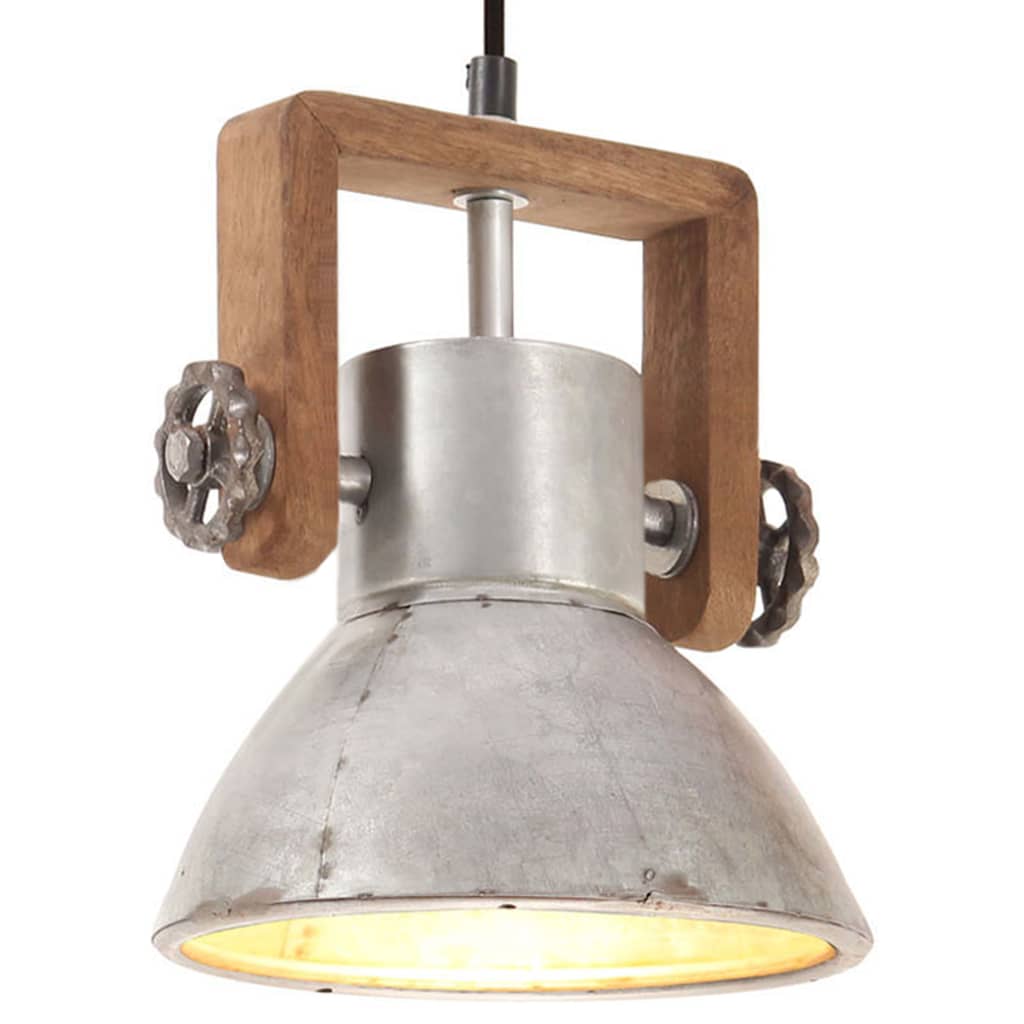 Vidaxl Hanging Lamp Industrial Rundt 25 W e27 19 cm sølvfarget