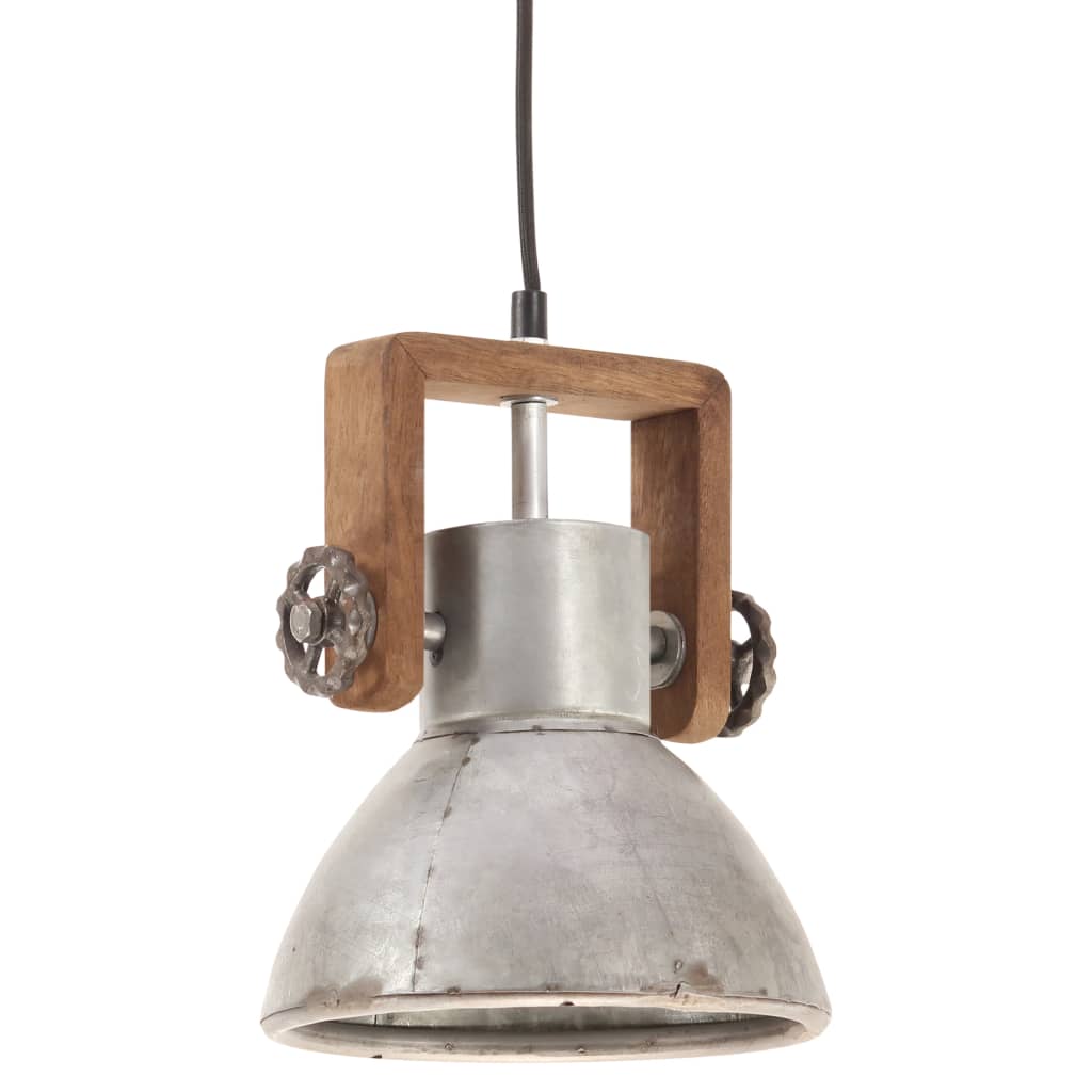 VidaXL lampe suspendue industrielle ronde 25 w e27 19 cm couleur argent