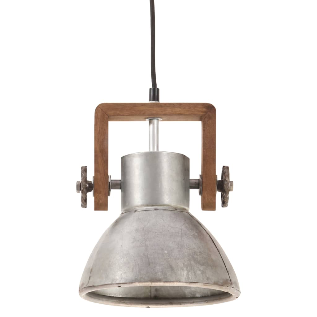 VidaXL lampe suspendue industrielle ronde 25 w e27 19 cm couleur argent