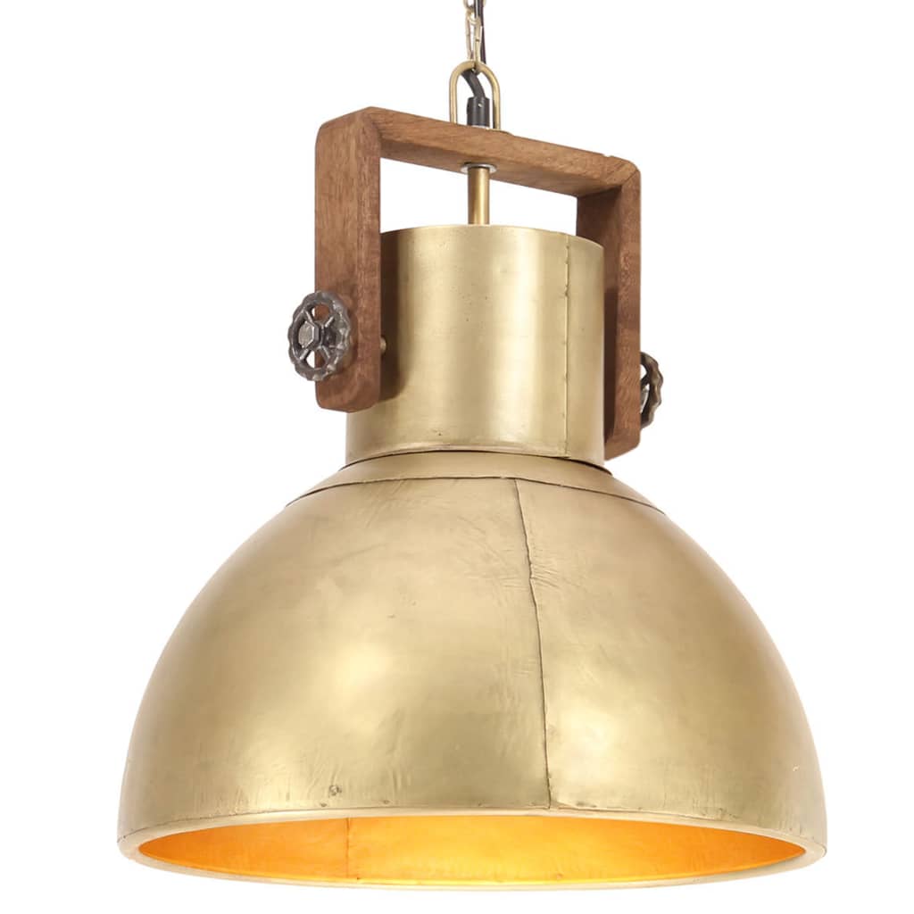 Vidaxl Hanging Lamp Industrial Rundt 25 W e27 40 cm messing -farget