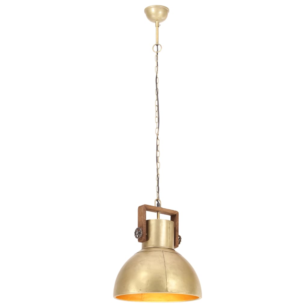 Vidaxl Hanging Lamp Industrial Rundt 25 W e27 40 cm messing -farget