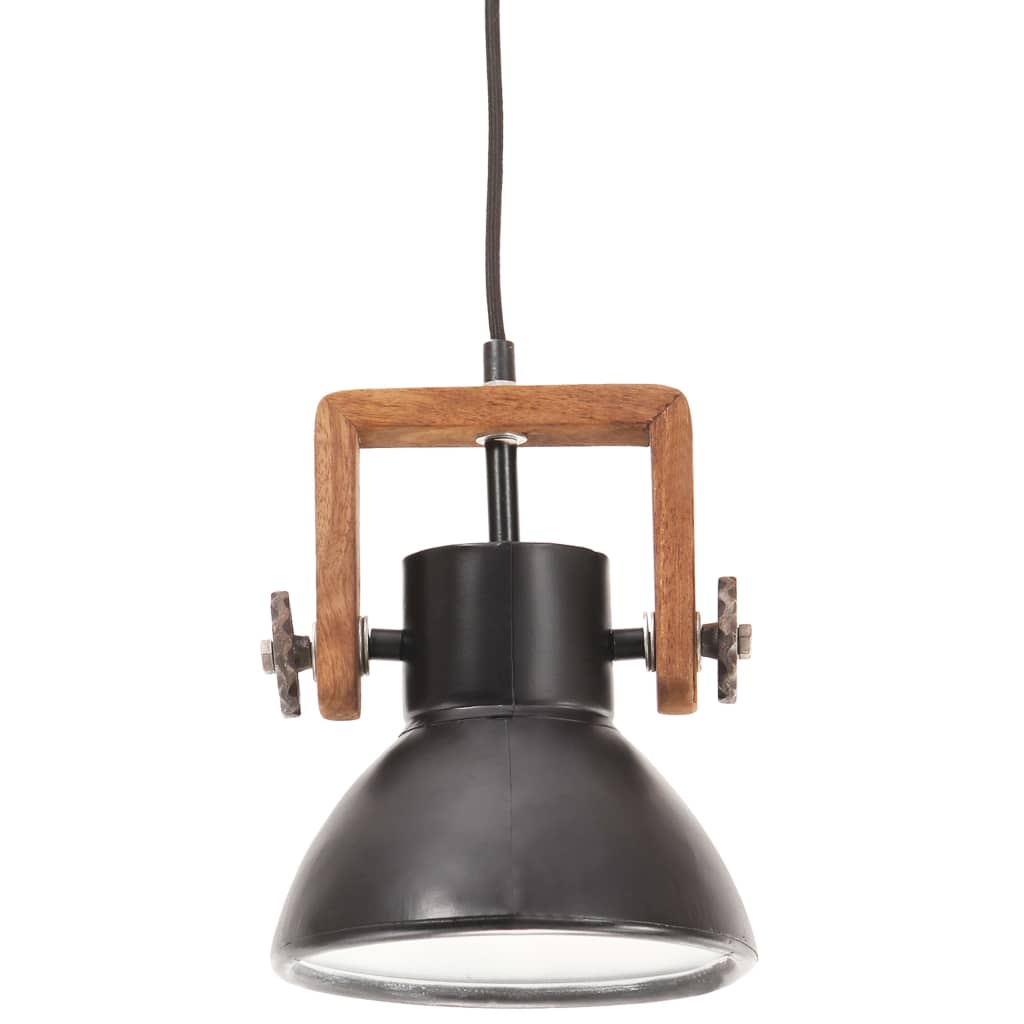 VidaXL lampe suspendue industrielle ronde 25 w e27 19 cm noir