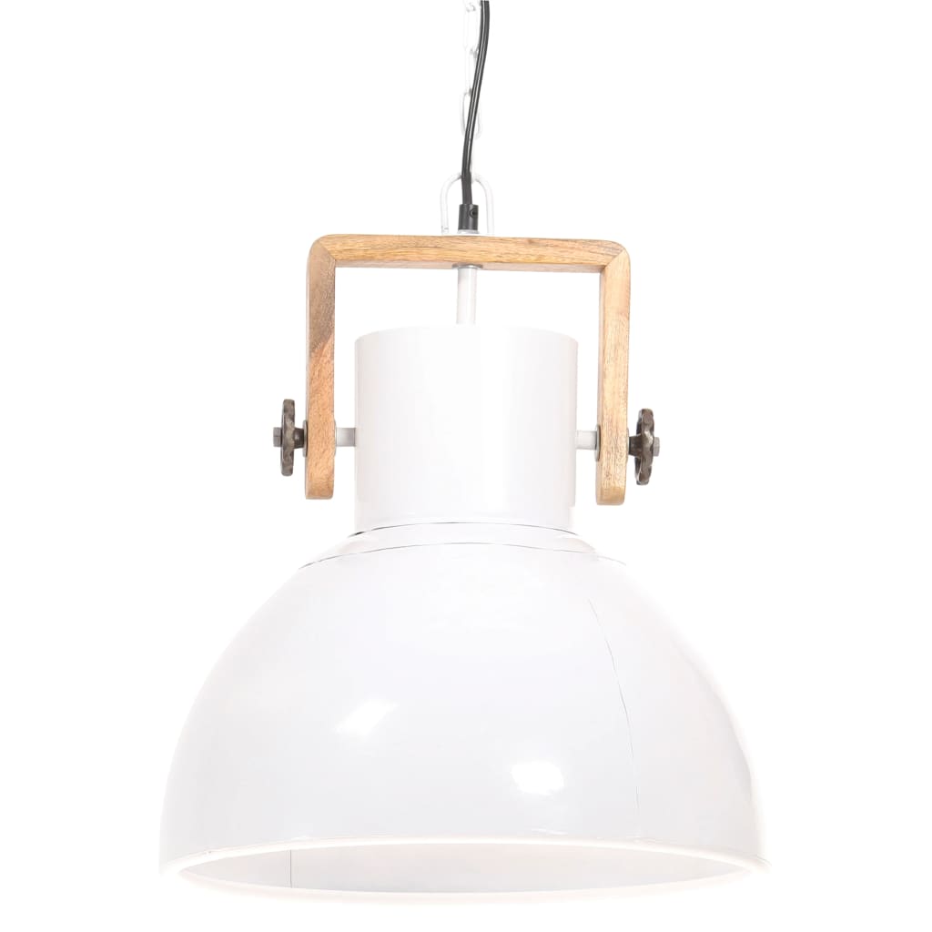 Vidaxl zavěšená lampa průmyslová kolem 25 W E27 40 cm bílá