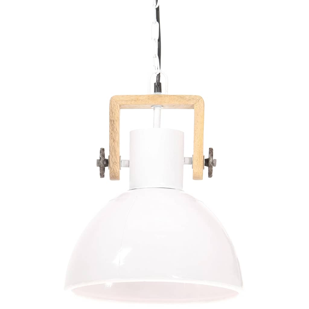 VidaXL lampe suspendue industrielle ronde 25 w e27 30 cm blanc