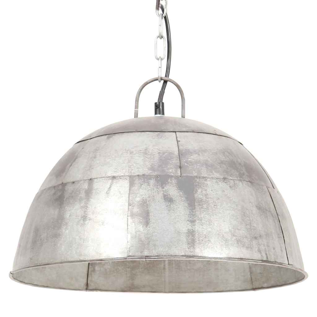 VidaXL lampe suspendue industrielle vintage ronde 25 w e27 41 cm couleur argent