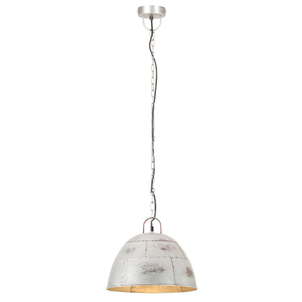 VidaXL lampe suspendue industrielle vintage ronde 25 w e27 31 cm couleur argent