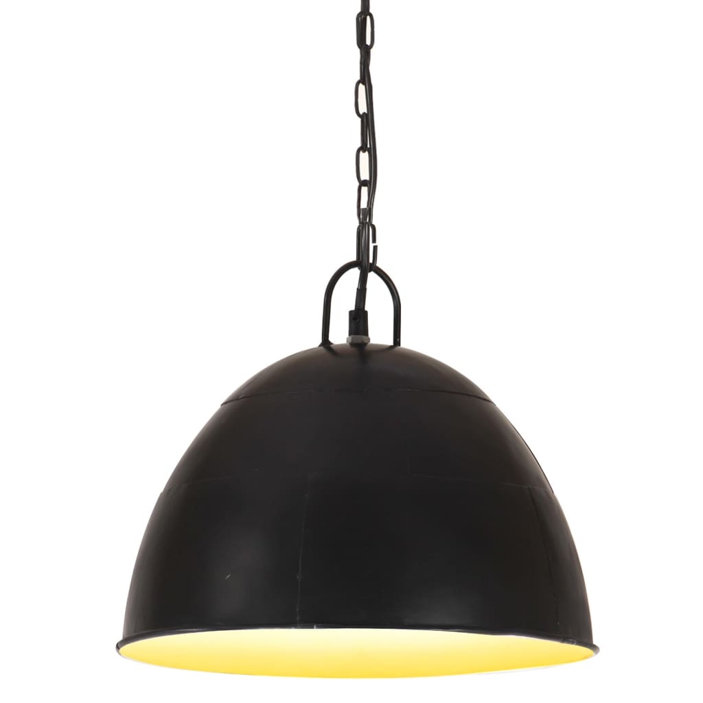 Vidaxx lampe suspendue industrielle vintage ronde 25 w e27 31 cm noir