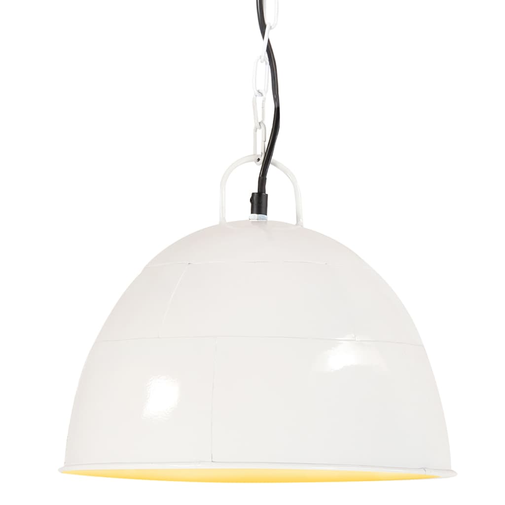 VidaXL lampe suspendue industrielle vintage ronde 25 w e27 31 cm blanc