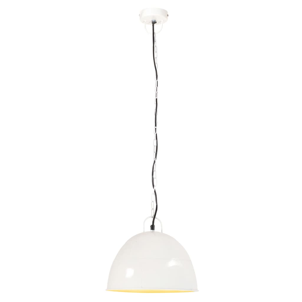 VidaXL lampe suspendue industrielle vintage ronde 25 w e27 31 cm blanc