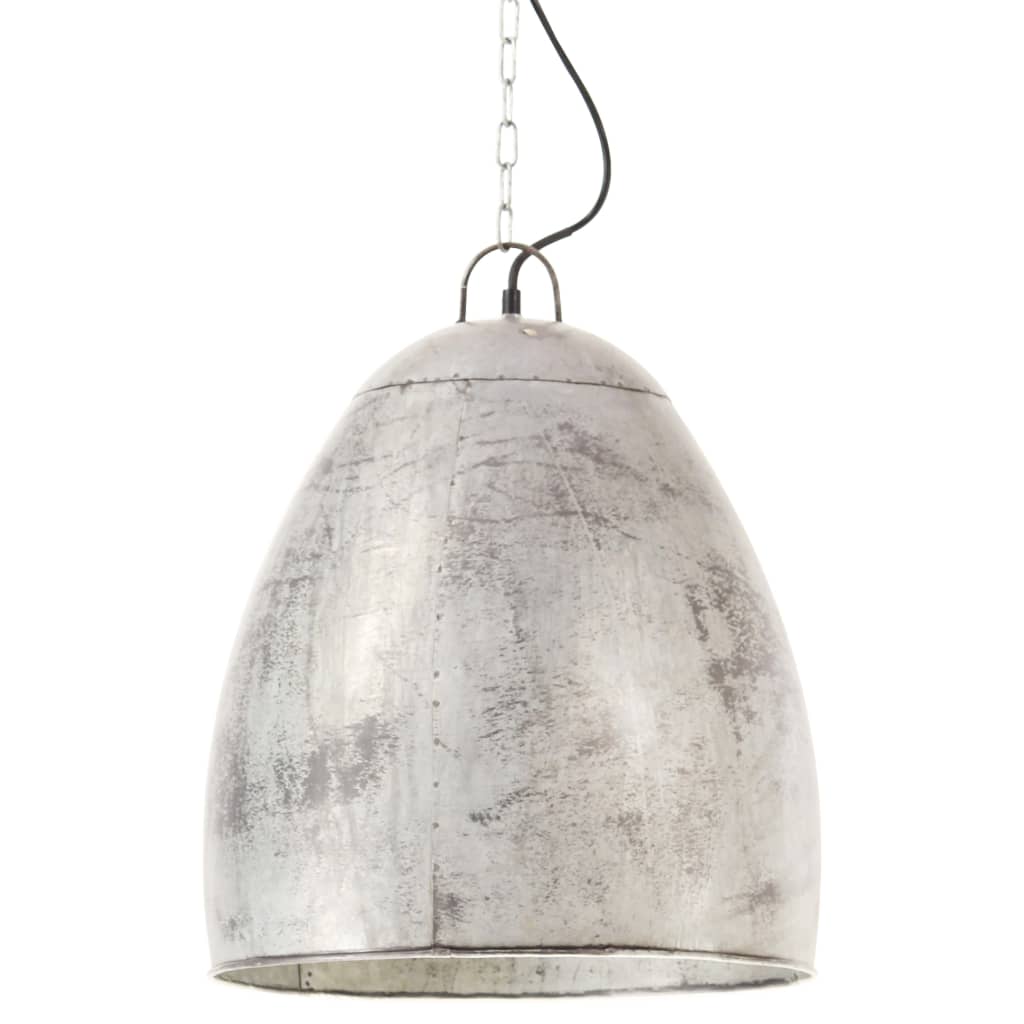 Vidaxx lampe à suspension industrielle ronde 25 w e27 42 cm couleur argent