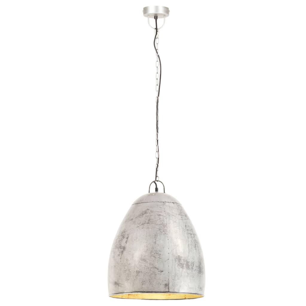 Vidaxx lampe à suspension industrielle ronde 25 w e27 42 cm couleur argent