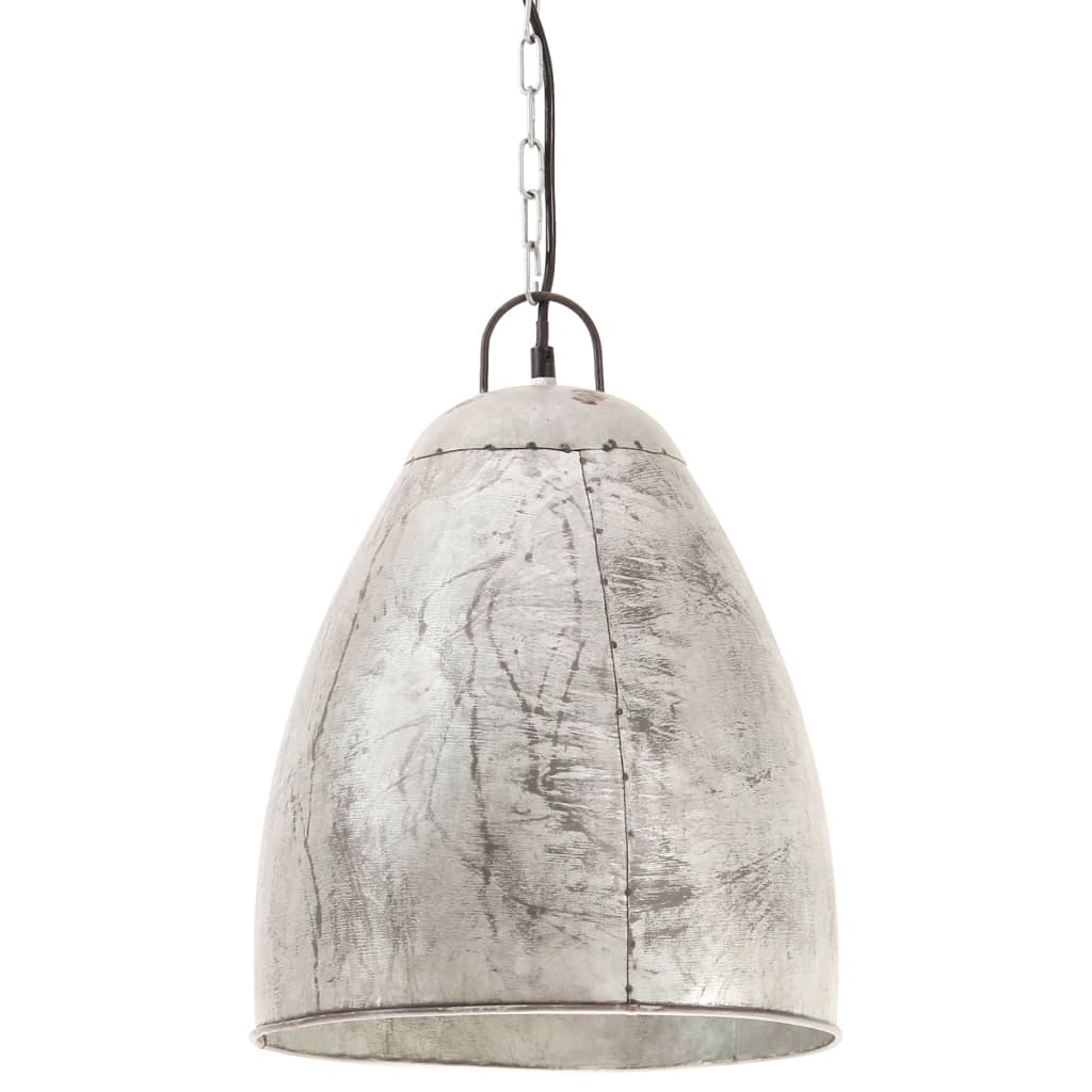 Vidaxx lampe à suspension industrielle ronde 25 w e27 32 cm couleur argent