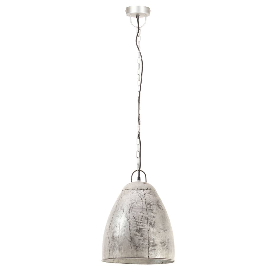 Vidaxx lampe à suspension industrielle ronde 25 w e27 32 cm couleur argent
