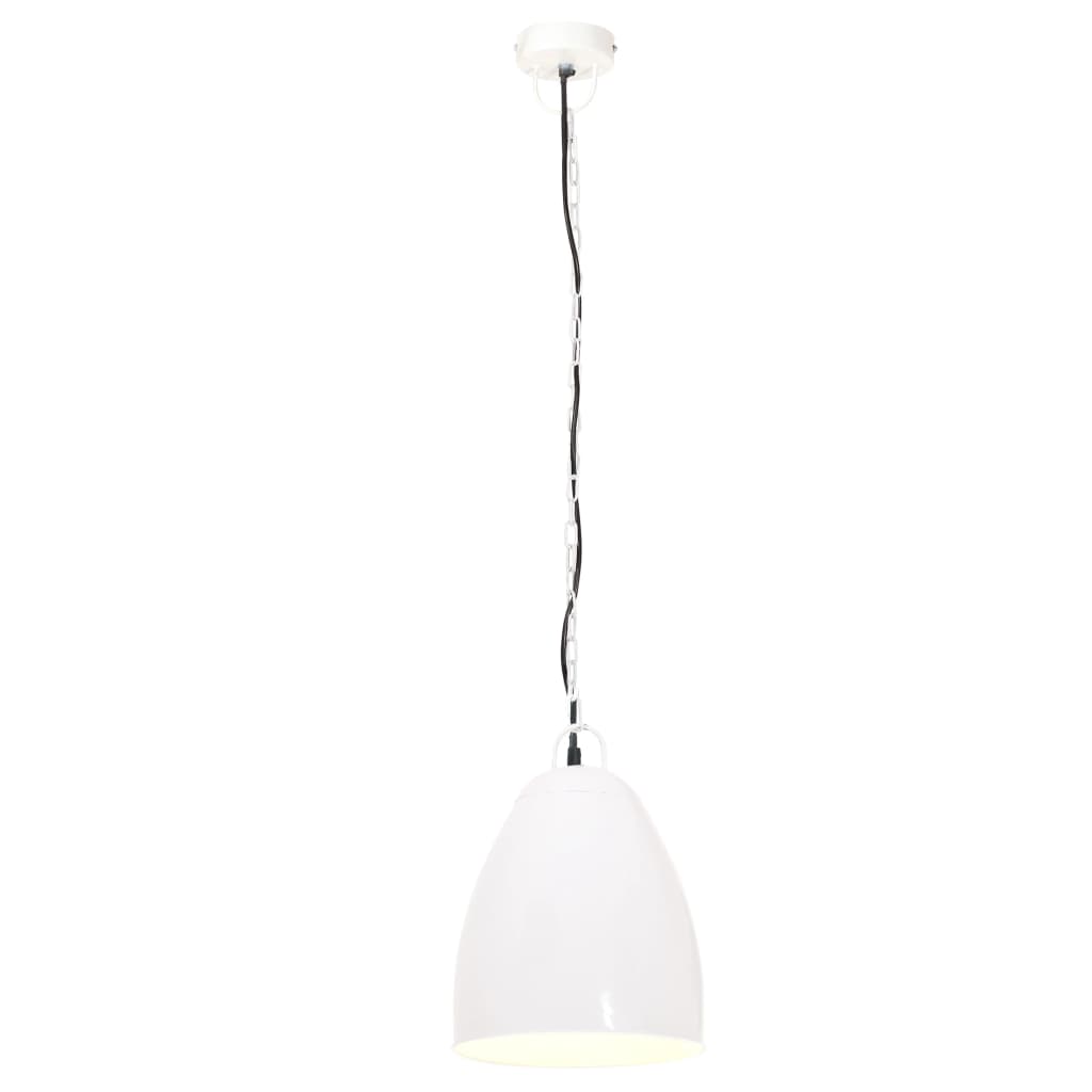 VidaXL lampe suspendue industrielle ronde 25 w e27 32 cm blanc