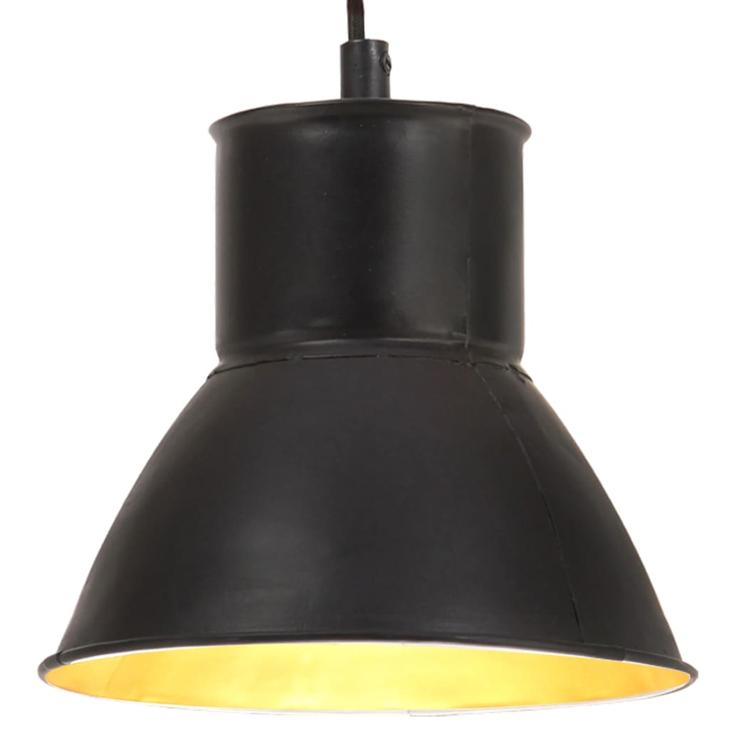 VidaXL lampe suspendue ronde 25 w e27 17 cm noir