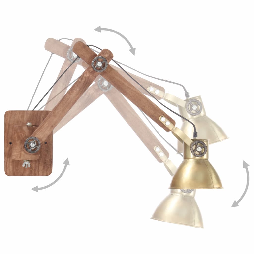 Vidaxl Wall Lamp Industrial Around E27 Brass -farvet