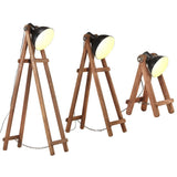 VidaXL lampadaires 3 pcs E27 bois de manguier massif noir